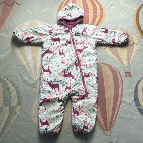 Patagonia Other - Patagonia Reversible Woodland Bunting Snowsuit 12-18 Months